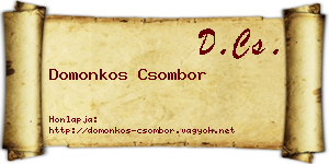 Domonkos Csombor névjegykártya